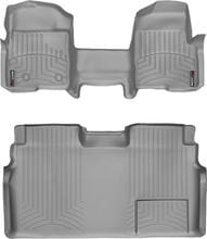 Коврики Weathertech Grey для Ford F-150 (mkXII) 2010-2014 (SuperCrew)(без рычага 4x4)(1 ряд - цельный)(короткая консоль)(с воздуховодами сзади)(2 крепления) - Фото 1