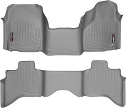 Коврики Weathertech Grey для Dodge Ram (mkIV) 2012-2018 (Quad Cab)(без рычага 4x4)(с короткой консолью)(4 крепежных крючка)