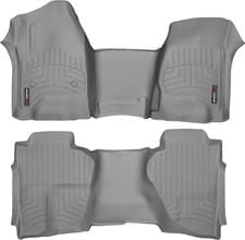 Килимки Weathertech Grey для Chevrolet Silverado (mkIII) 2014-2019 (Double Cab)(без важеля 4x4)(з короткою консоллю)