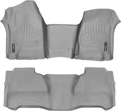 Килимки Weathertech Grey для Chevrolet Silverado (mkIII) 2014-2019 (Crew Cab)(без важеля 4x4)(з короткою консоллю)(не закриває під 2 рядом)