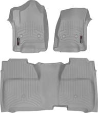 Килимки Weathertech Grey для Chevrolet Silverado (mkIII) 2014-2019 (Crew Cab)(без важеля 4x4)(з великою консоллю)(закриває під 2 рядом)