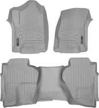 Килимки Weathertech Grey для Chevrolet Silverado (mkIII) 2014-2019 (Double Cab)(без важеля 4x4)(з великою консоллю)