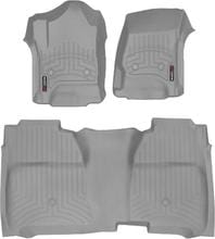 Коврики Weathertech Grey для Chevrolet Silverado (mkIII) 2014-2019 (Crew Cab)(с рычагом 4x4)(с короткой консолью)(закрывает под 2 рядом)