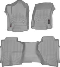 Килимки Weathertech Grey для Chevrolet Silverado (mkIII) 2014-2019 (Double Cab)(з важелем 4x4)(з короткою консоллю)