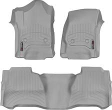 Килимки Weathertech Grey для Chevrolet Silverado (mkIII) 2014-2019 (Crew Cab)(з важелем 4x4)(з короткою консоллю)(не закриває під 2 рядом)