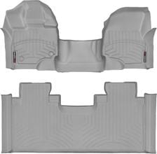 Коврики Weathertech Grey для Ford F-150 (mkXIII-mkXIV) 2014→ (SuperCab)(1 ряд - цельный)(1 ряд - 3 места)