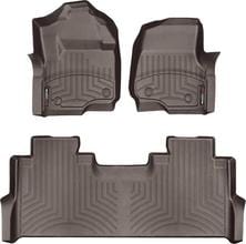 Килимки Weathertech Choco для Ford Super Duty (mkIV) 2017-2022 (SuperCrew)(1 ряд - 2 місця)(зі сховищем під 2 поряд) - Фото 1