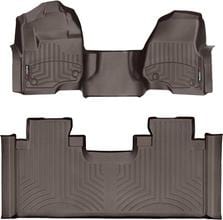 Коврики Weathertech Choco для Ford Super Duty (mkIV) 2017-2022 (SuperCab)(1 ряд - 3 места)(1 ряд - цельный)