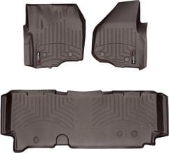 Коврики Weathertech Choco для Ford Super Duty (mkIII) 2012-2016 (SuperCab)(АКПП)(без рычага 4x4)(1 ряд - раздельный)(с пластиком под левую ногу)