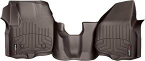 Коврики Weathertech Choco для Ford Super Duty (mkIII) 2012-2016 (SuperCab/SuperCrew)(АКПП)(без рычага 4x4)(с пластиком под левую ногу)(цельный)(1 ряд)