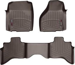 Килимки Weathertech Choco для Dodge Ram (mkIV) 2012-2018 (Quad Cab)(з довгою консоллю)(4 кріпильні гачки)