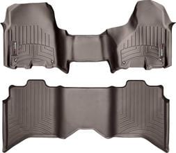 Килимки Weathertech Choco для Dodge Ram (mkIV) 2012-2018 (Crew Cab)(без важеля 4x4)(з короткою консоллю)(4 кріпильні гачки)