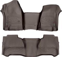 Коврики Weathertech Choco для Chevrolet Silverado (mkIII) 2014-2019 (Crew Cab)(без рычага 4x4)(с короткой консолью)(не закрывает под 2 рядом)