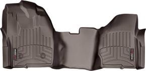 Коврики Weathertech Choco для Ford Super Duty (mkIII) 2012-2016 (Regular Cab)(АКПП)(без рычага 4x4)(с пластиком под левую ногу)(цельный)(1 ряд)