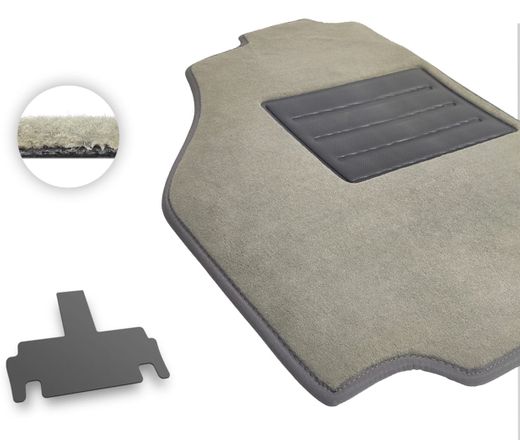 Текстильные коврики Pro-Eco Beige для Maxus Euniq 5 (mkI)(6 мест)(3 ряд) 2019-2023