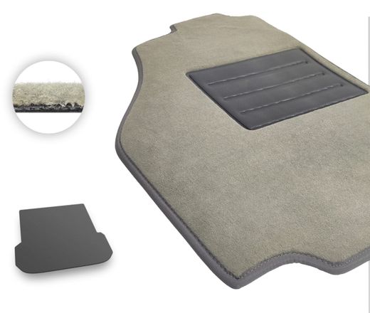 Текстильные коврики Pro-Eco Beige для Infiniti QX60 (mkII)(сложенный 3 ряд)(багажник) 2021→