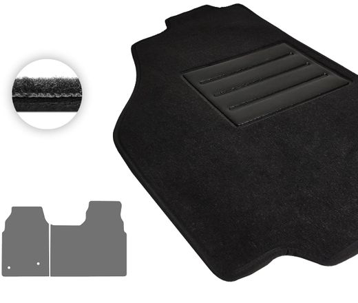 Текстильные коврики Pro-Eco Black для Ford Tourneo Custom (mkII)(1 ряд - 1+1)(1 ряд) 2023→ (МКПП)