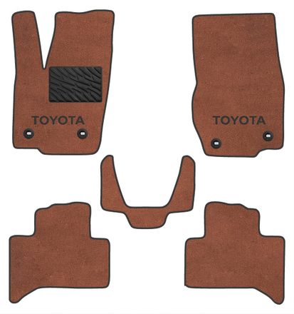 Двухслойные коврики Sotra Premium Terracot для Toyota Land Cruiser Prado (J250)(с охлаждением в подлокотнике)(1-2 ряд) 2023→