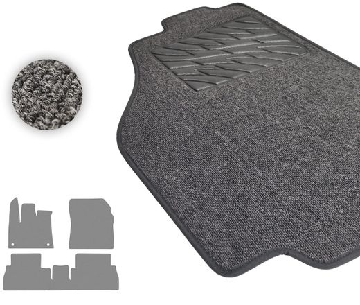 Текстильные коврики Pro-Eco Graphite для Peugeot Rifter (mkIII)(пассажир с регулировками)(круглые клипсы)(1-2 ряд) 2018→