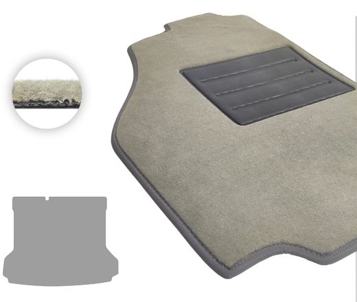 Текстильные коврики Pro-Eco Beige для Volkswagen ID.4 (mkI) 2020→ / ID.5 (mkI) 2021→ / ID.Unyx (mkI) 2023→ (без двухуровневого пола)(багажник)