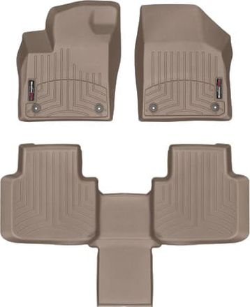 Коврики Weathertech Beige для Volkswagen Atlas (mkI) 2017-2019 (2 ряд - 2 места)(4 крепления)(1-2 ряд)
