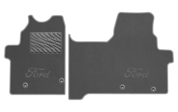 Двухслойные коврики Sotra Premium Grey для Ford Tourneo / Transit Custom (mkII) 2023→ (МКПП)(1 ряд - 3 места)(1 ряд)