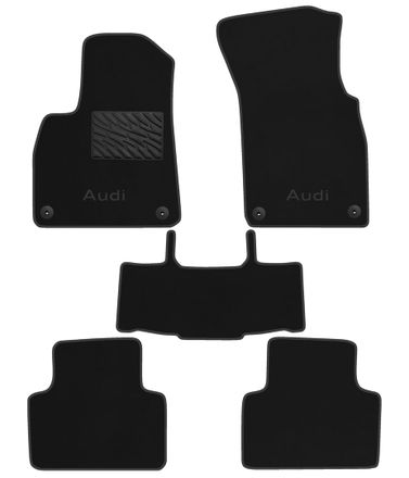 Двухслойные коврики Sotra Premium Black для Audi Q8/SQ8/RS Q8 (mkI)(2 ряд без клипс) 2018→
