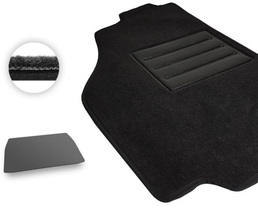 Текстильные коврики Pro-Eco Black для Mitsubishi Grandis (mkI)(разложенный 3 ряд)(багажник) 2003-2011