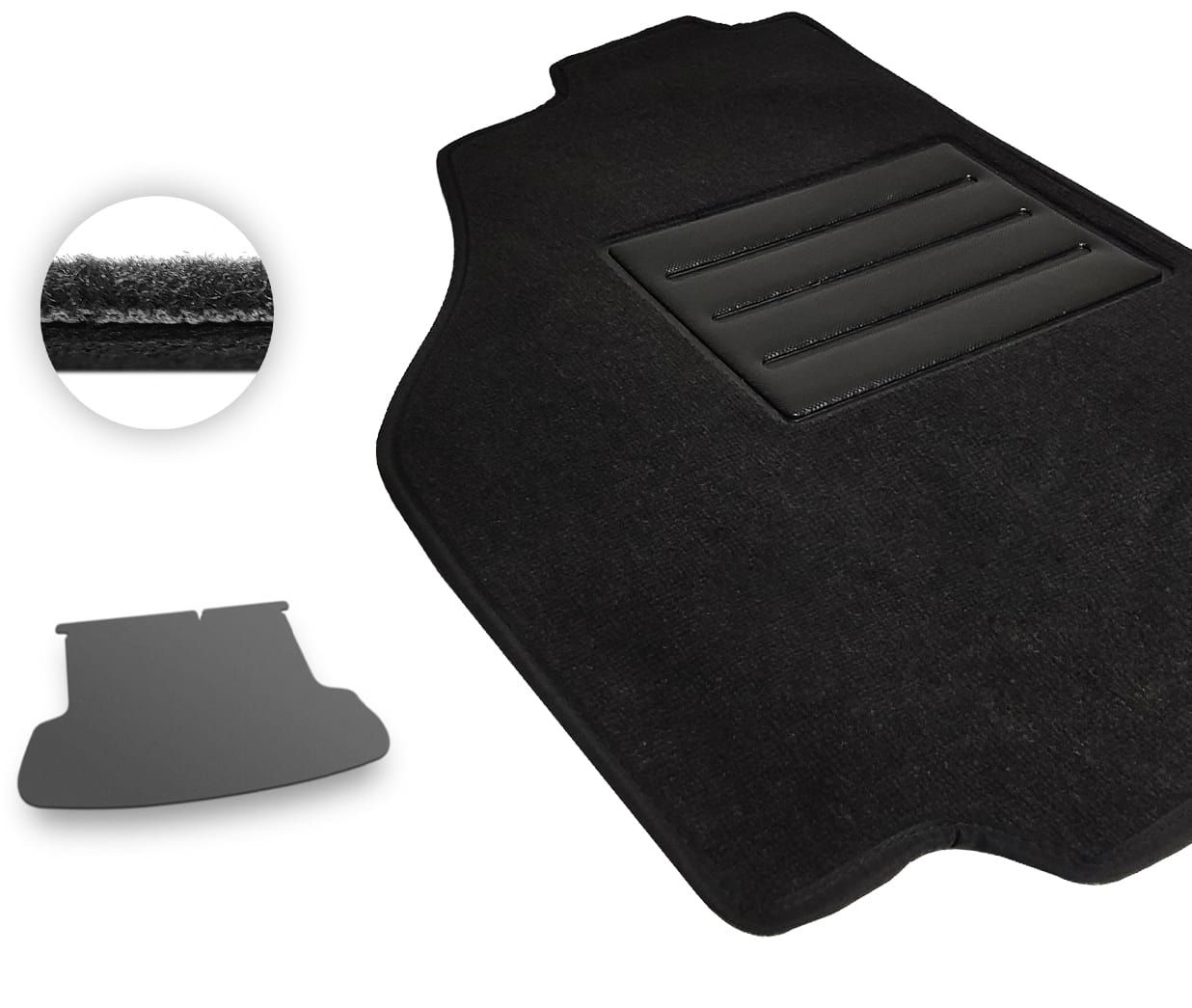 Текстильные коврики Pro-Eco Black для Hyundai Accent (mkIII)(седан)(багажник) 2005-2011 АКПП - Фото 1