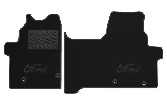 Двухслойные коврики Sotra Classic Black для Ford Tourneo / Transit Custom (mkII) 2023→ (МКПП)(1 ряд - 3 места)(1 ряд)