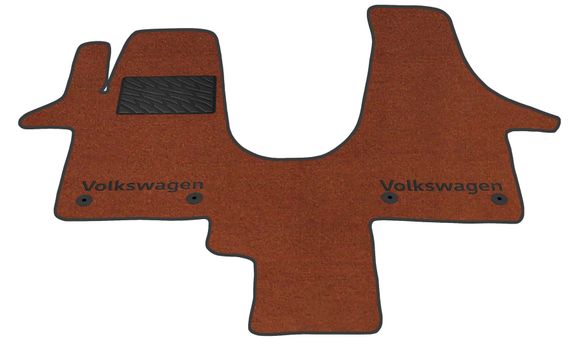 Двухслойные коврики Sotra Premium Terracot для Volkswagen Transporter / Caravelle / Multivan (T5-T6)(1 ряд - 1+1)(4 клипсы)(1 ряд) 2003-2024