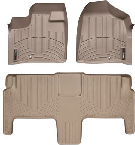 Коврики Weathertech Beige для Chrysler Grand Voyager (mkV); Volkswagen Routan (mkI) 2011-2016 (с супер консолью)(2 ряд - 2 luxury места)(1-2 ряд) - Фото 1