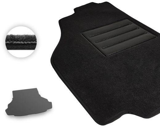 Текстильные коврики Pro-Eco Black для Ford Mustang (mkVI)(без сабвуфера)(багажник) 2015-2023