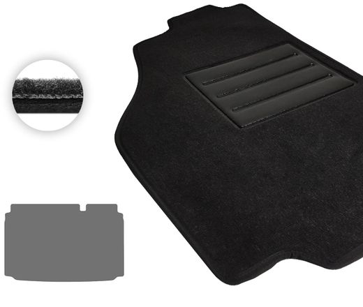 Текстильні килимки Pro-Eco Black для Ford EcoSport (mkII)(з дворівневою підлогою)(будь-який рівень)(багажник) 2017-2023