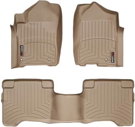 Коврики Weathertech Beige для Infiniti QX56 (mkI) 2008-2010; Nissan Armada (mkI) 2008-2016 (3 крепежных крючка)(1-2 ряд)