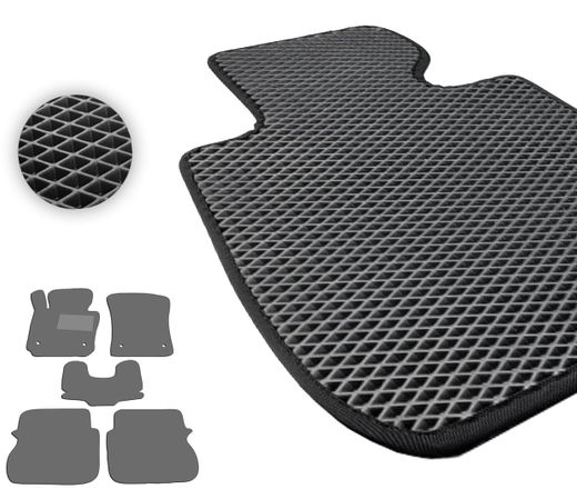 Eva коврики Pro-Eco Black для Volkswagen Caddy (mkIII)(Life/Maxi Life)(две сдвижных двери)(1-2 ряд) 2003-2020