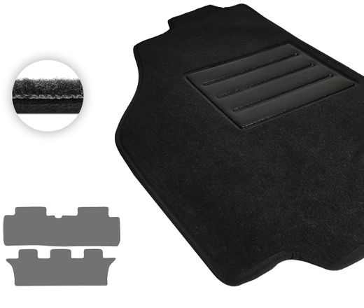 Текстильные коврики Pro-Eco Black для Toyota Avensis Verso (mkII)(2-3 ряд) 2001-2009 АКПП