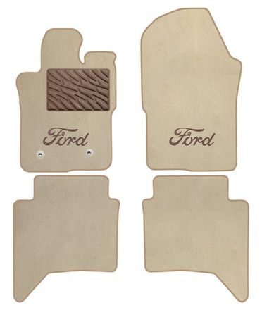 Двухслойные коврики Sotra Premium Beige для Ford Ranger Raptor (mkIII) 2022→ (бензин)(АКПП)