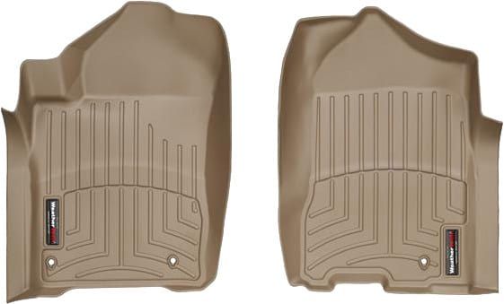 Коврики Weathertech Beige для Nissan Titan (mkI) 2008-2015 (King / Crew Cab)(3 крепежных крючка)(1 ряд)