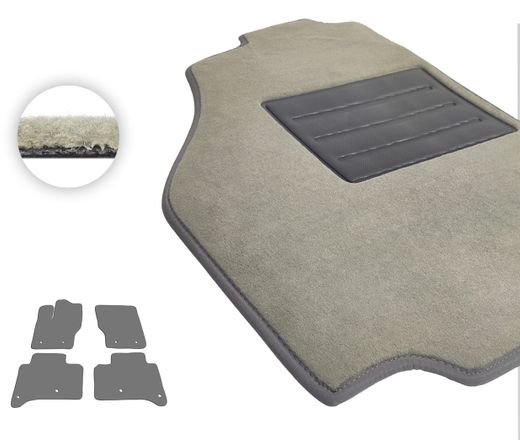 Текстильные коврики Pro-Eco Beige для Land Rover Range Rover (mkIV)(L405)(c консолью на 2 ряду) 2012-2021