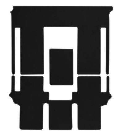 Двухслойные коврики Sotra Premium Black для Volkswagen Multivan (T5-T6)(2 сдвижные двери)(2 ряд - 1+1)(со столиком)(3 ряд - 2+1)(2-3 ряд) 2003-2024