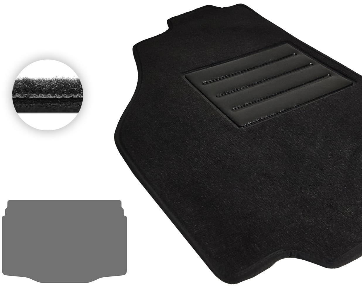 Текстильные коврики Pro-Eco Black для Jeep Avenger (mkI)(верхний уровень)(багажник) 2023→ - Фото 1