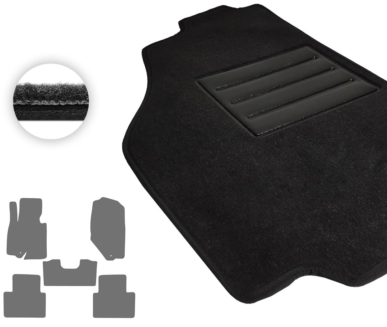 Текстильные коврики Pro-Eco Black для Infiniti QX50 (mkI) 2016-2018 (USA) - Фото 1