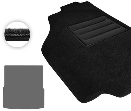 Текстильные коврики Pro-Eco Black для Volkswagen Passat (B9)(универсал)(верхний уровень)(багажник) 2023→ - Фото 1