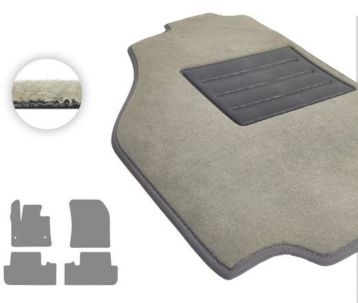 Текстильные коврики Pro-Eco Beige для DS 7 (mkI)(ковер 2 ряда раздельный) 2017→