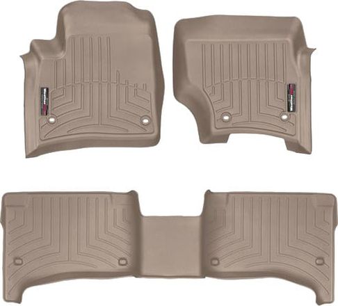Коврики Weathertech Beige для Volkswagen Touareg (mkI) 2002-2008; Porsche Cayenne (mkI) 2002-2008 (4 овальных крепления)