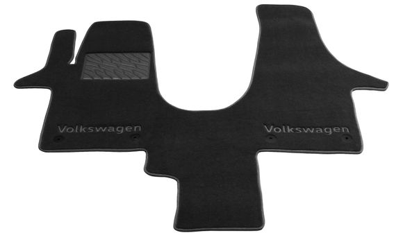 Двухслойные коврики Sotra Classic Black для Volkswagen Transporter / Caravelle / Multivan (T5-T6)(1 ряд - 1+1)(4 клипсы)(1 ряд) 2003-2024