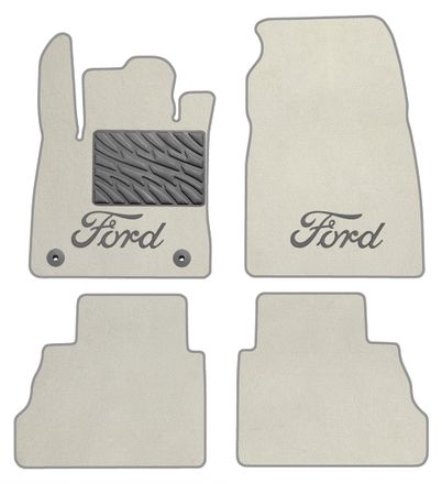 Двухслойные коврики Sotra Premium White для Ford Tourneo Courier (mkII)(1-2 ряд) 2023→ (АКПП)