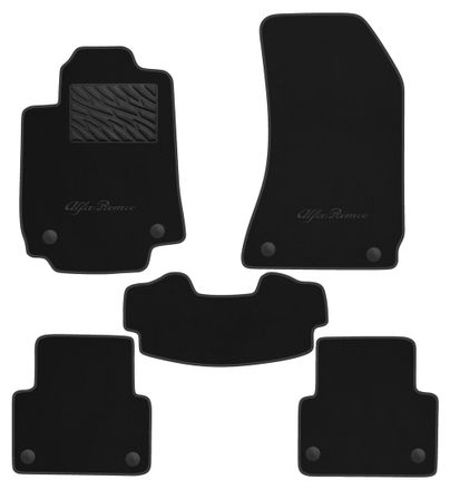 Двухслойные коврики Sotra Premium Black для Alfa Romeo 159 (mkI)(с клипсами на 2 ряду) 2004-2011