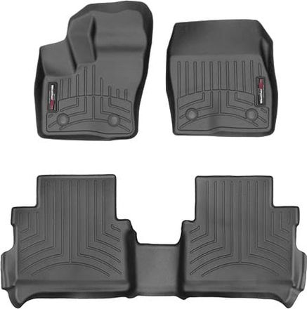 Коврики Weathertech Black для Ford Tourneo Connect (mkII) 2012-2023 (2 ряд - 3 места)(виниловый пол с креплением)(1-2 ряд)